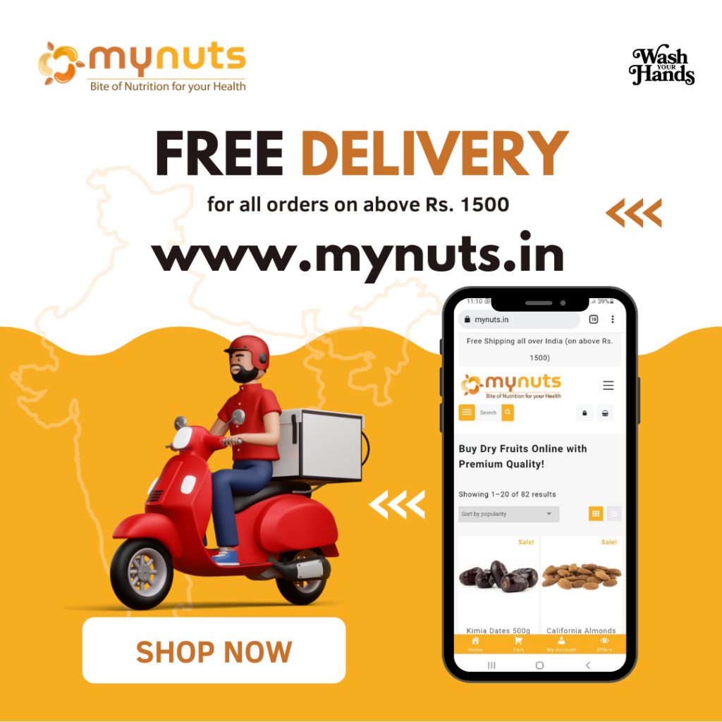 Free Delivery to all over India - Mynuts Dry Fruits, Nuts, Seeds, Ghee, Saffron, Cane Sugar